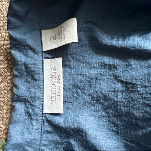 Weekends By Chicos Zip Up Drawstring Waist Vest Slate Blue Size 2 - Picture 5 of 9